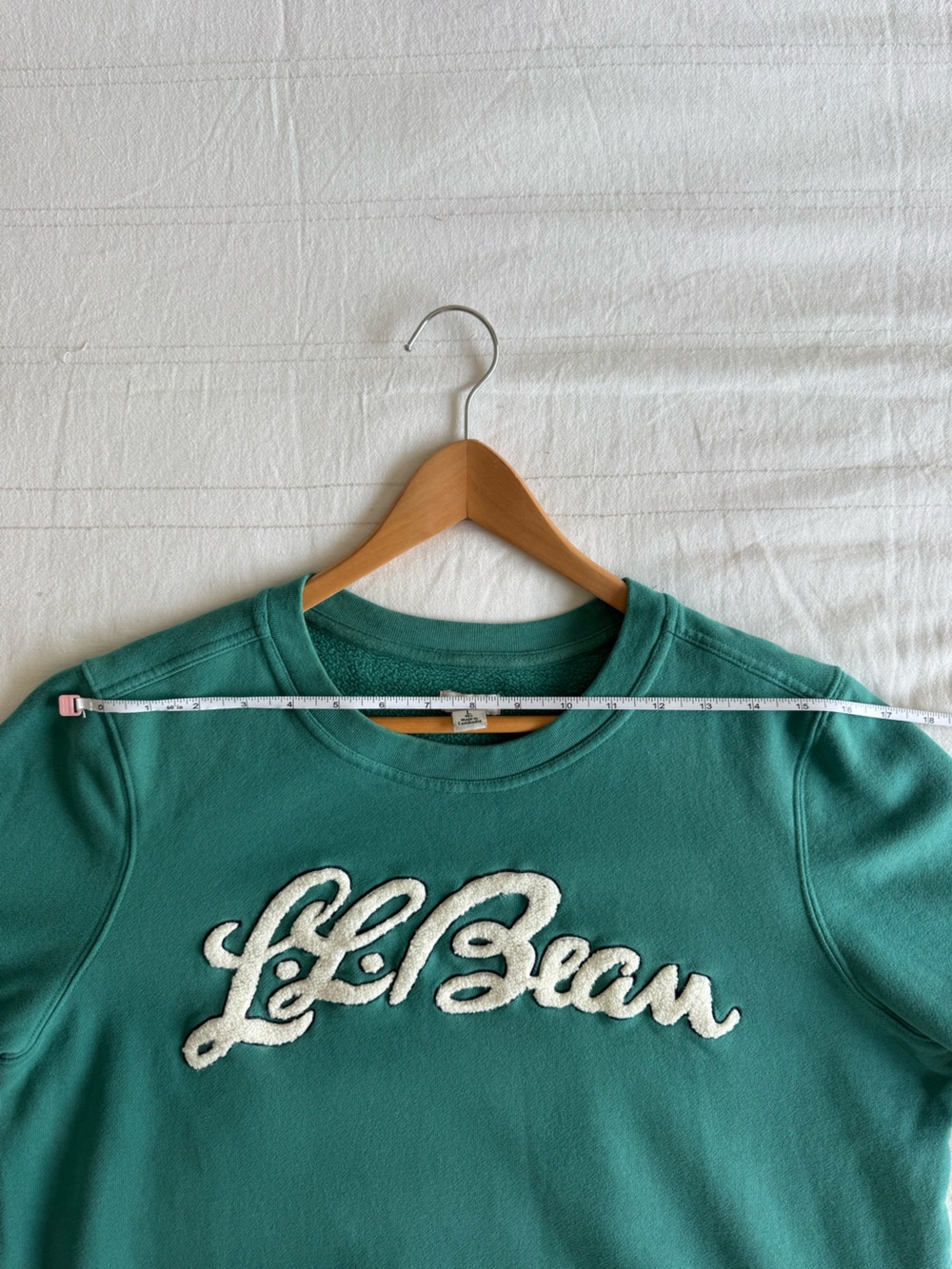 L.L. Bean Men's Teal Green Crewneck Sweatshirt with White Script Logo - Picture 5 of 6